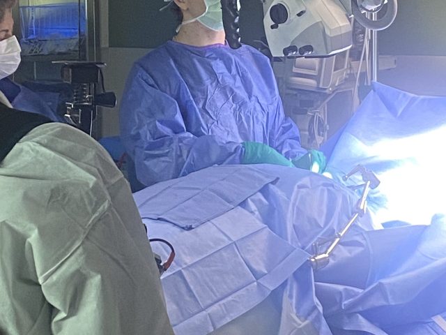 Surgeon performing a procedure